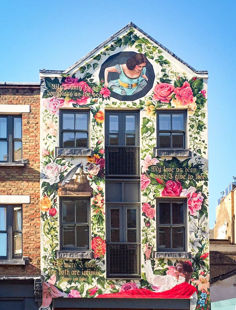 Visite guidée à Londres, Murale de Roméo et Juliette, Londres, Angleterre / Romeo & Juliet mural, London, England, UK