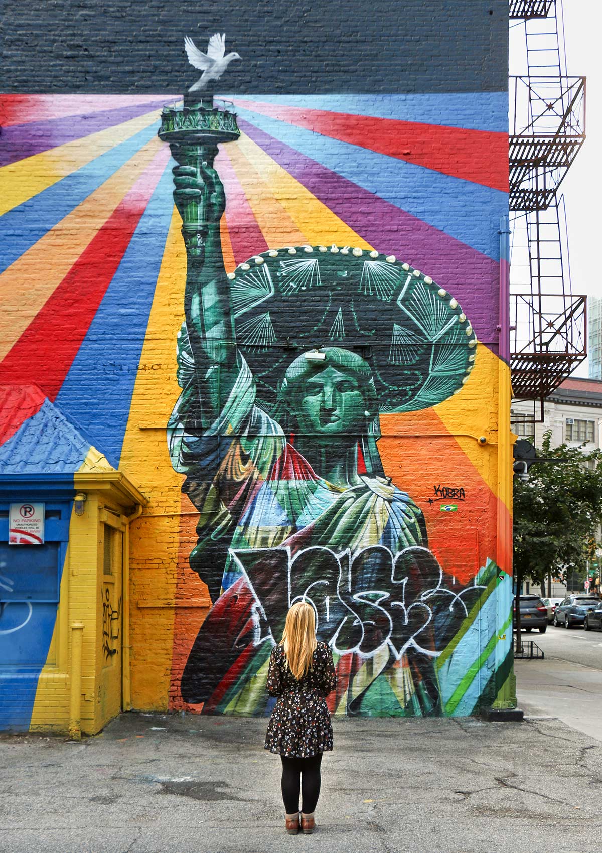 Murale, Statue de la Liberté, Kobra, New York, NY, États-Unis / Mural, Statue of Liberty, Kobra, New York City, NY, USA