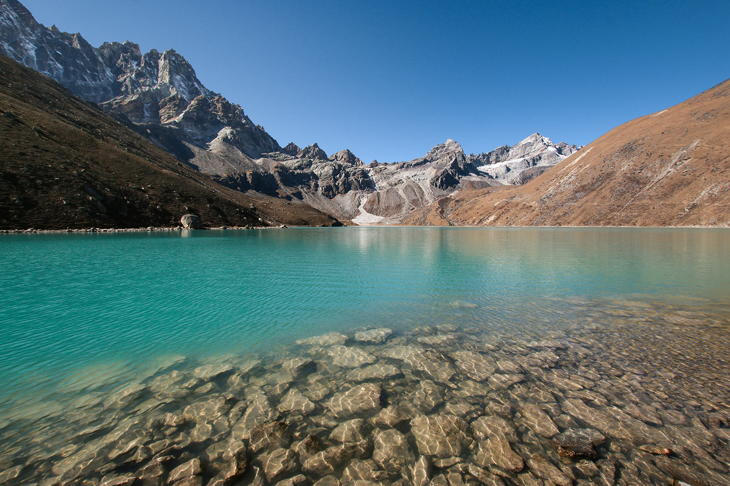 Deuxième lac, Randonnée Gokyo, Népal / Second lake, Dole, Gokyo hiking, Nepal