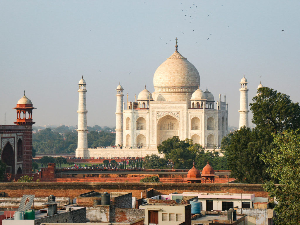 Vue depuis l'hôtel Saniya Palace, Taj Mahal, Agra, Inde / View from Saniya Palace Hotel, Taj Mahal, Agra, India