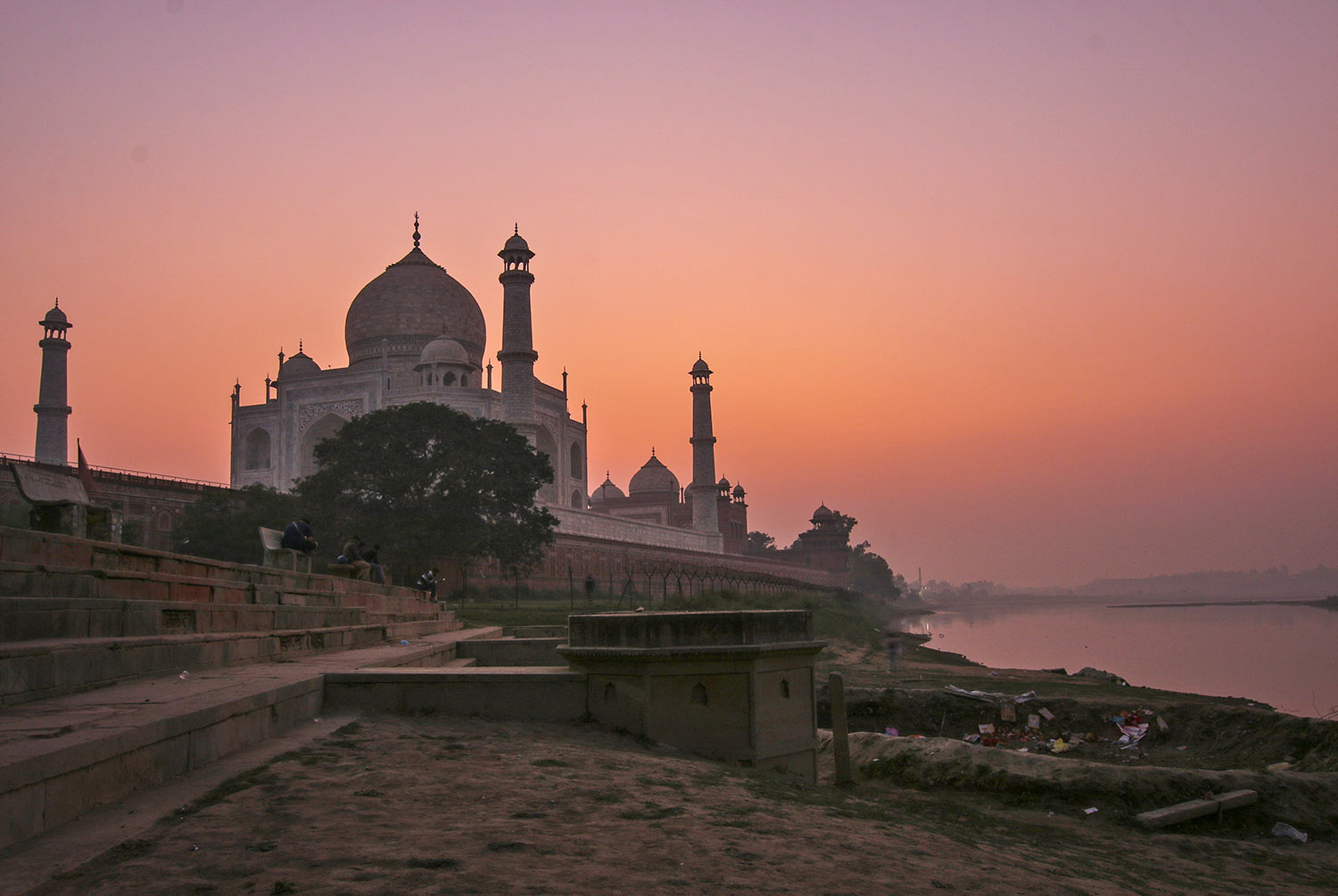 Rivière, Taj Mahal, Agra, Inde / River, Taj Mahal, Agra, India