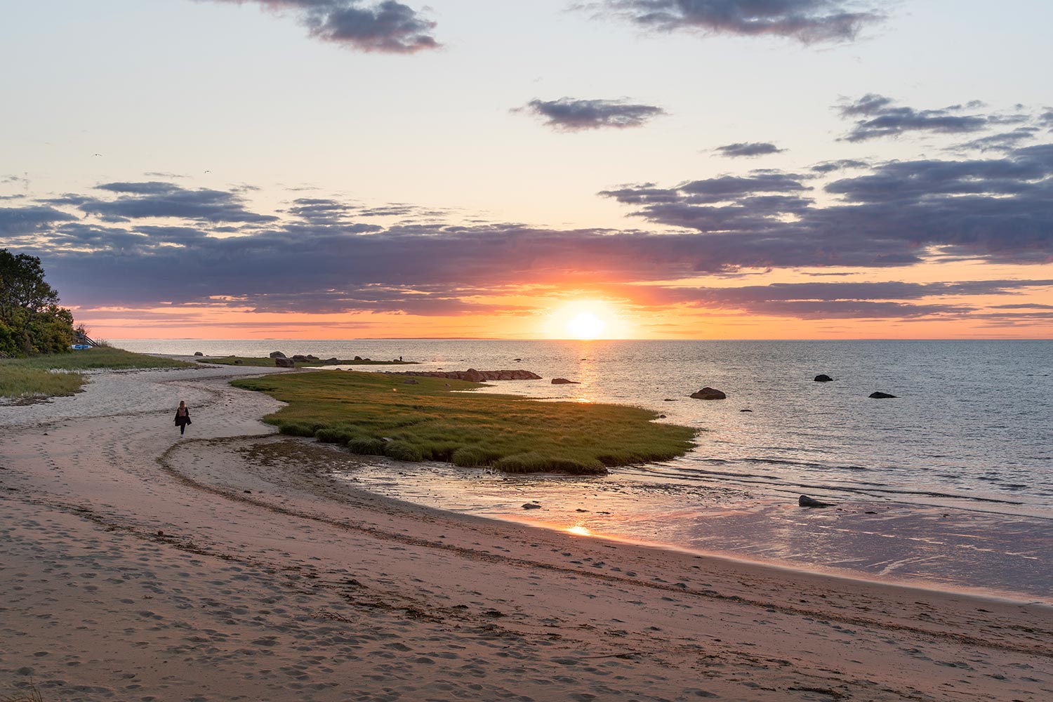 Coucher de soleil, Tidal Flats, Brewster, Cape Cod, Massachusetts, États-Unis / Sunset, Brewster Tidal Flats, Cape Cod, Massachusetts, USA
