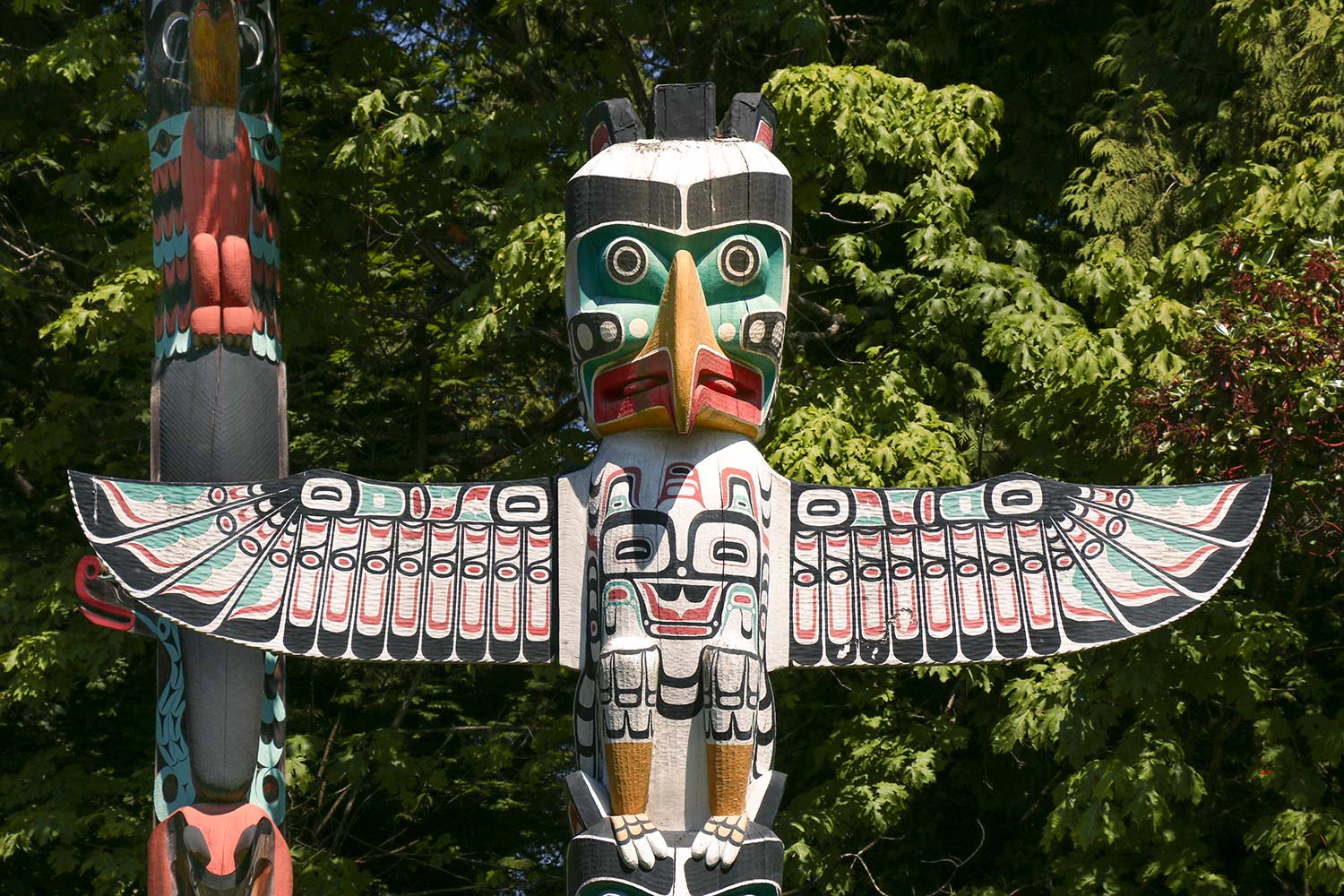 Mat totémique, Parc Stanley, Vancouver, Colombie-Britannique, Canada / Totem, Stanley Park, Vancouver, BC, Canada