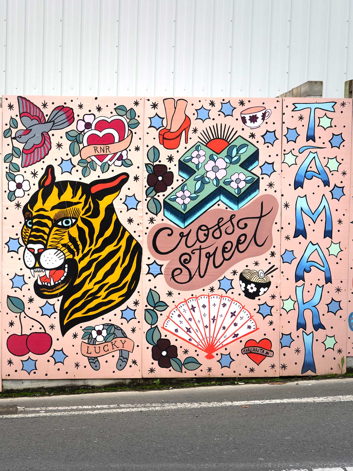 Murale, Cross Street, Auckland, Nouvelle-Zélande / Street Art, Cross Stree Wintergardens, New Zealand, NZ