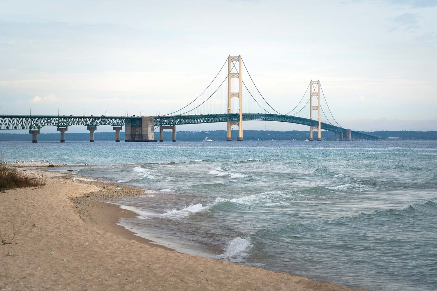 Pont Mackinac, Ville de Mackinaw, Michigan, États-Unis / Mackinac Bridge, Mackinaw City, Michigan, USA