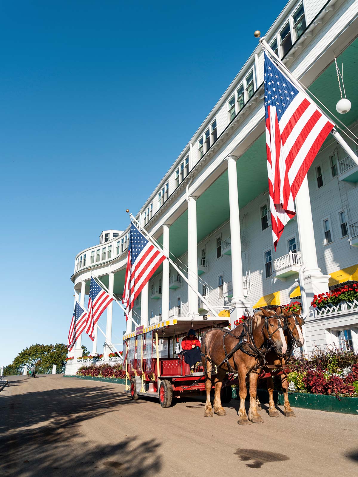 Calèche, Grand Hotel, Mackinac Island, Michigan, États-Unis / Carriage, Grand Hotel, Mackinac Island, Michigan, USA
