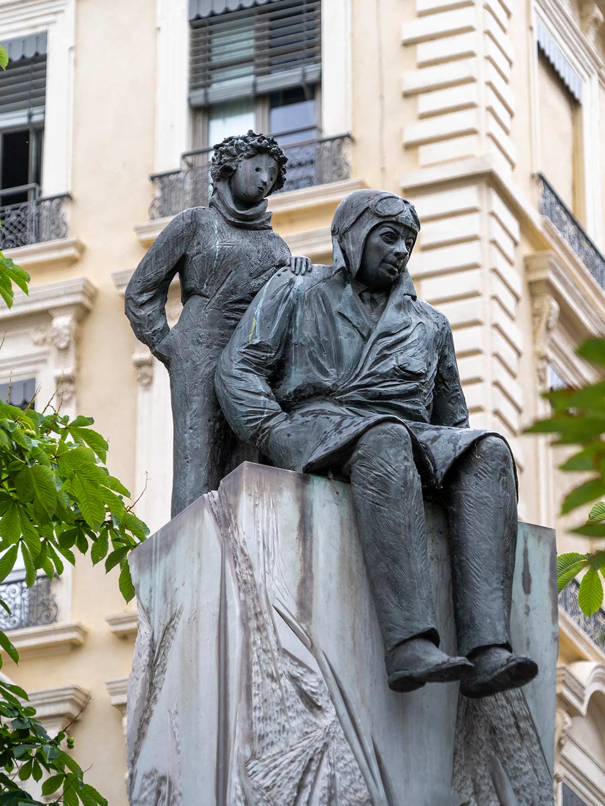 Statue, Antoine de Saint-Exupéry, Place Bellecour, Lyon, France