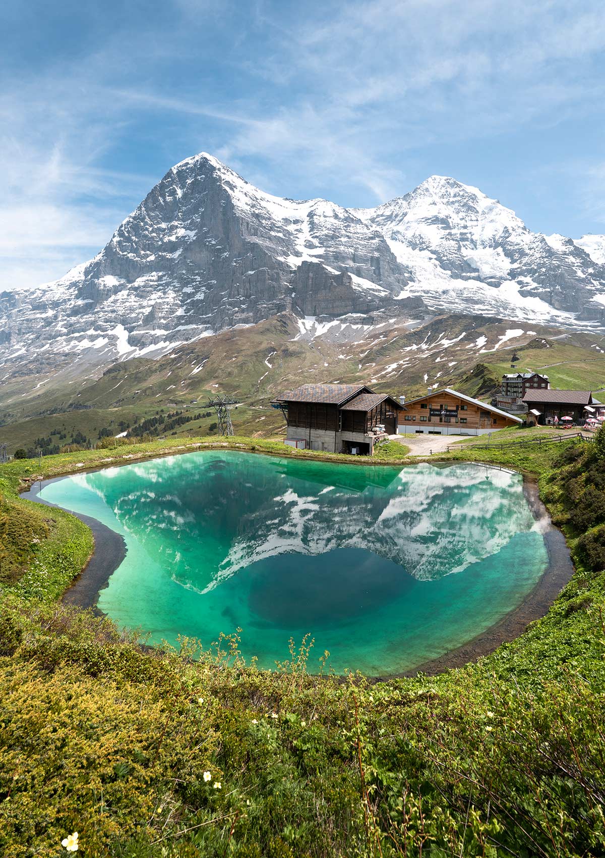 Lac de Sesselbahn Arven Bergstation, Kleine Scheidegg, Alpes bernoises, Suisse / Sesselbahn Arven Bergstation Lake, Kleine Scheidegg, Bernese Alps, Switzerland