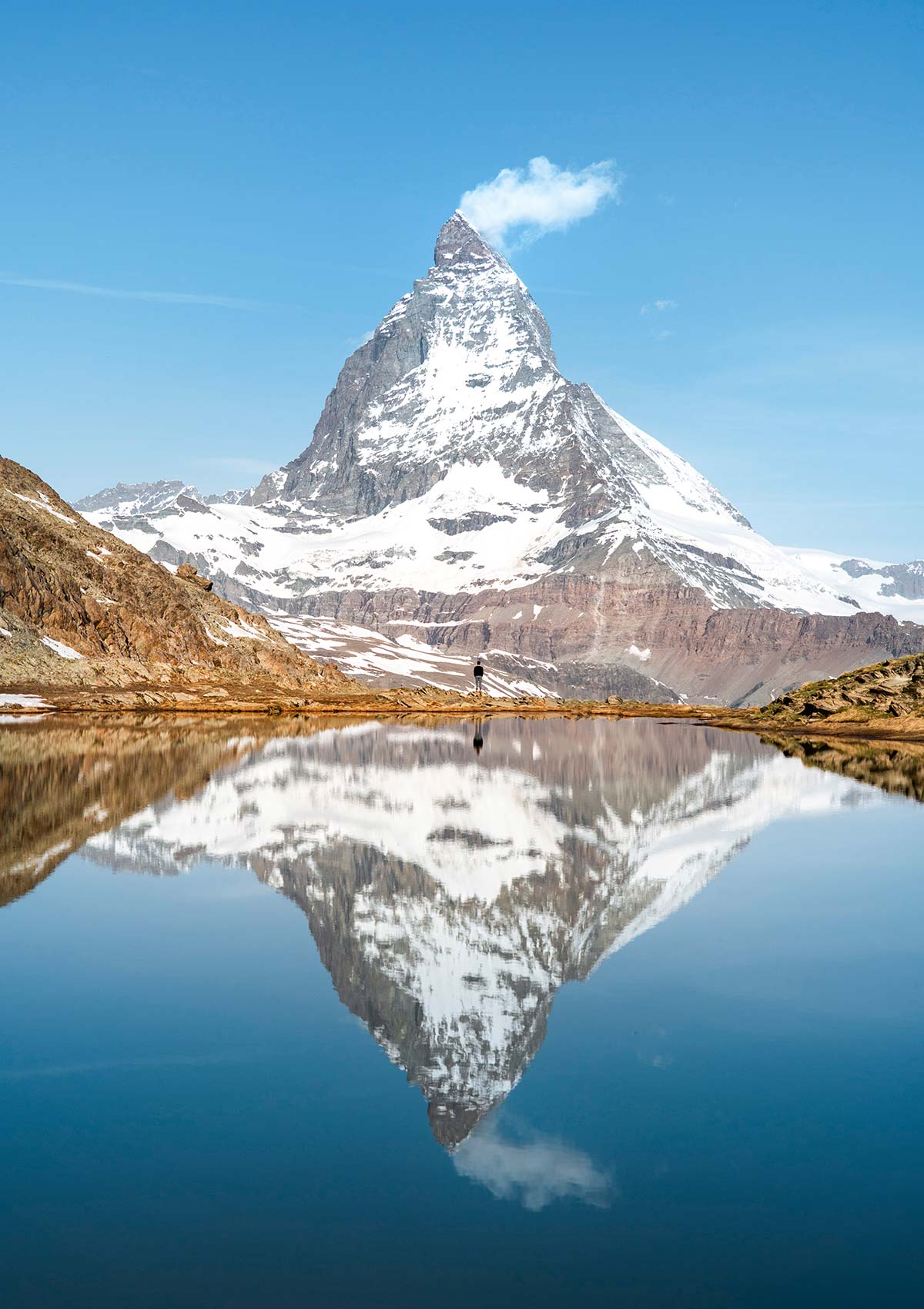 Lac Riffelsee, Gornergrat, Mont Cervin, Zermatt, Suisse / Riffelsee Lake, Gornergrat, Matterhorn, Zermatt, Switzerland