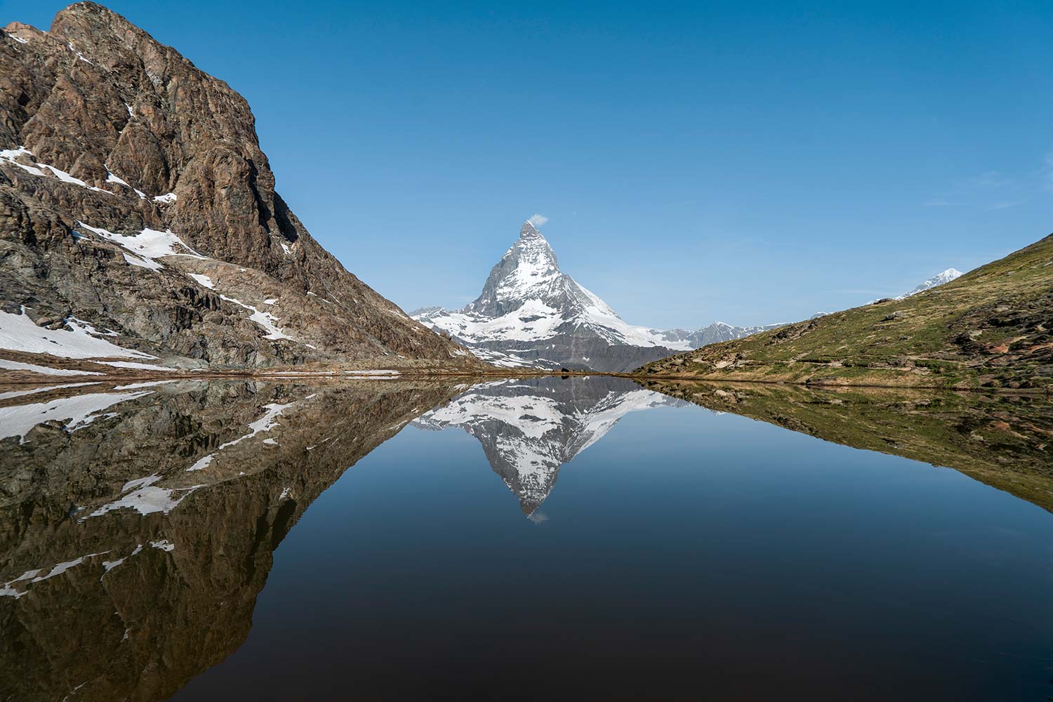 Lac Riffelsee, Gornergrat, Mont Cervin, Zermatt, Suisse / Riffelsee Lake, Rotenboden, Gornergrat, Matterhorn, Zermatt, Switzerland