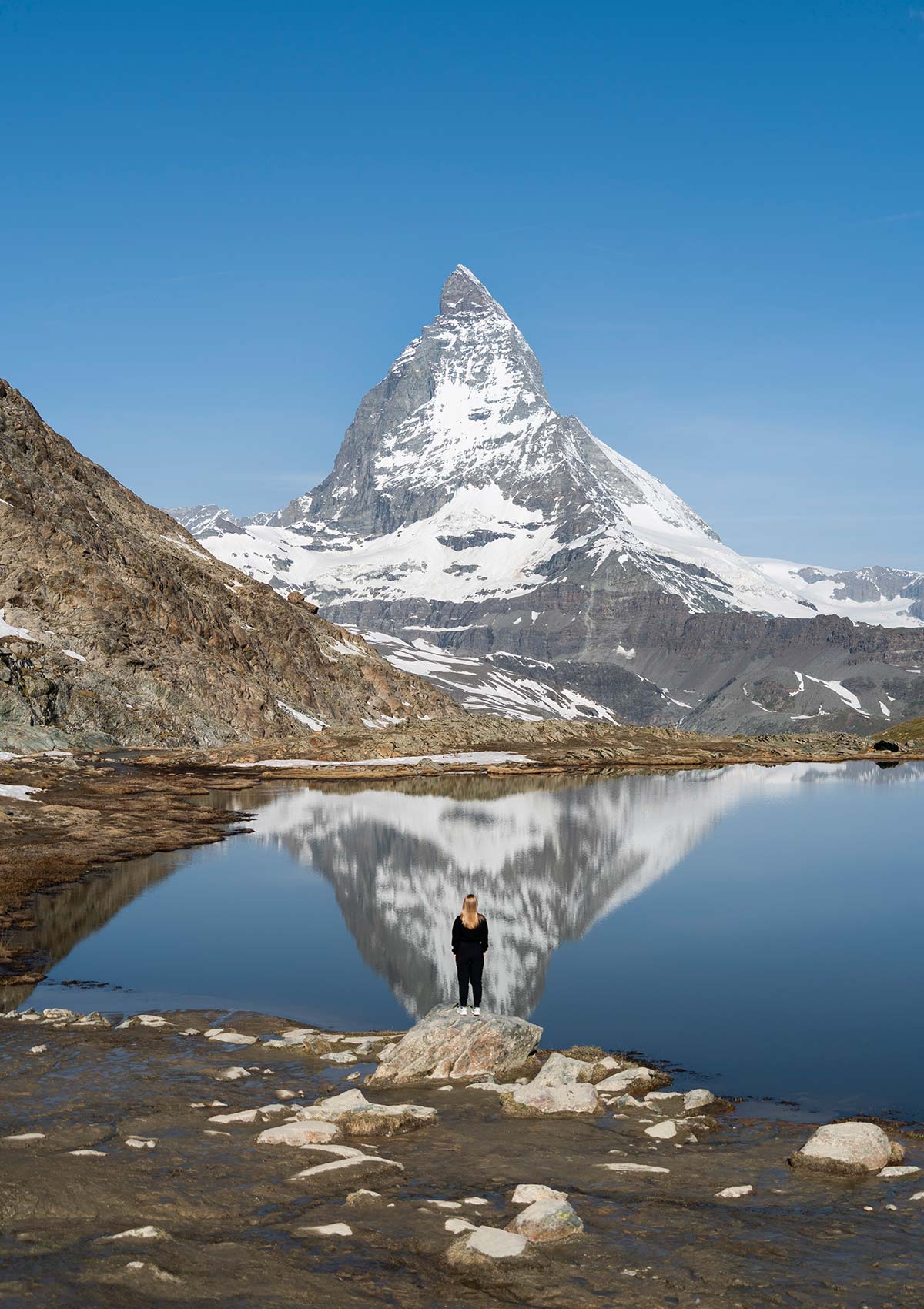 Lac Riffelsee, Gornergrat, Mont Cervin, Zermatt, Suisse / Riffelsee Lake, Rotenboden, Gornergrat, Matterhorn, Zermatt, Switzerland