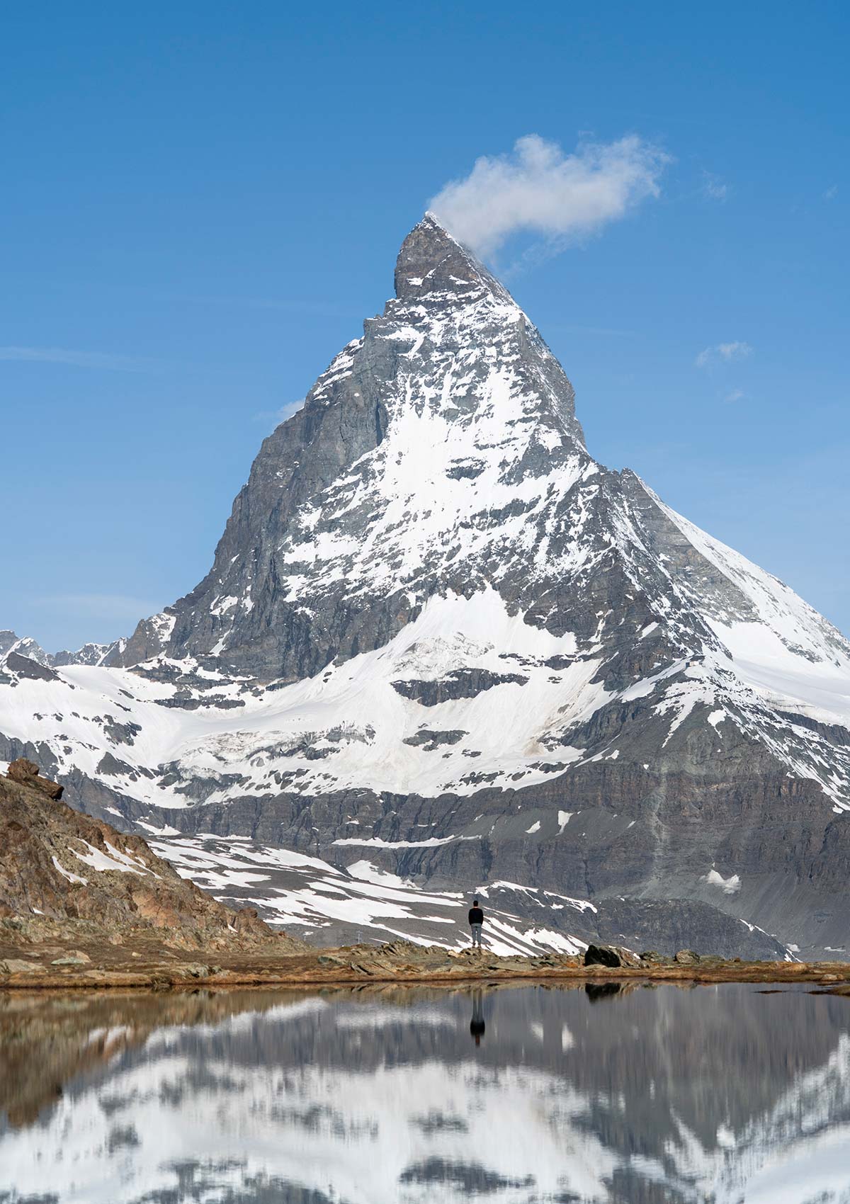 Lac Riffelsee, Gornergrat, Mont Cervin, Zermatt, Suisse / Riffelsee Lake, Rotenboden, Gornergrat, Matterhorn, Zermatt, Switzerland