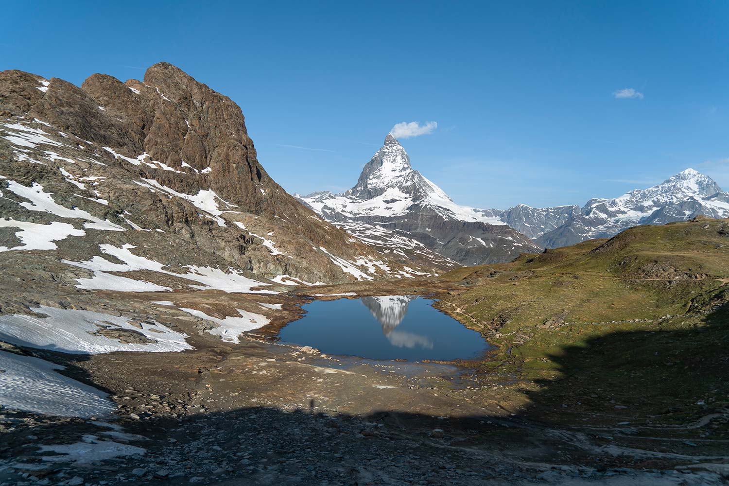 Lac Riffelsee, Gornergrat, Mont Cervin, Zermatt, Suisse / Riffelsee Lake, Gornergrat, Matterhorn, Zermatt, Switzerland