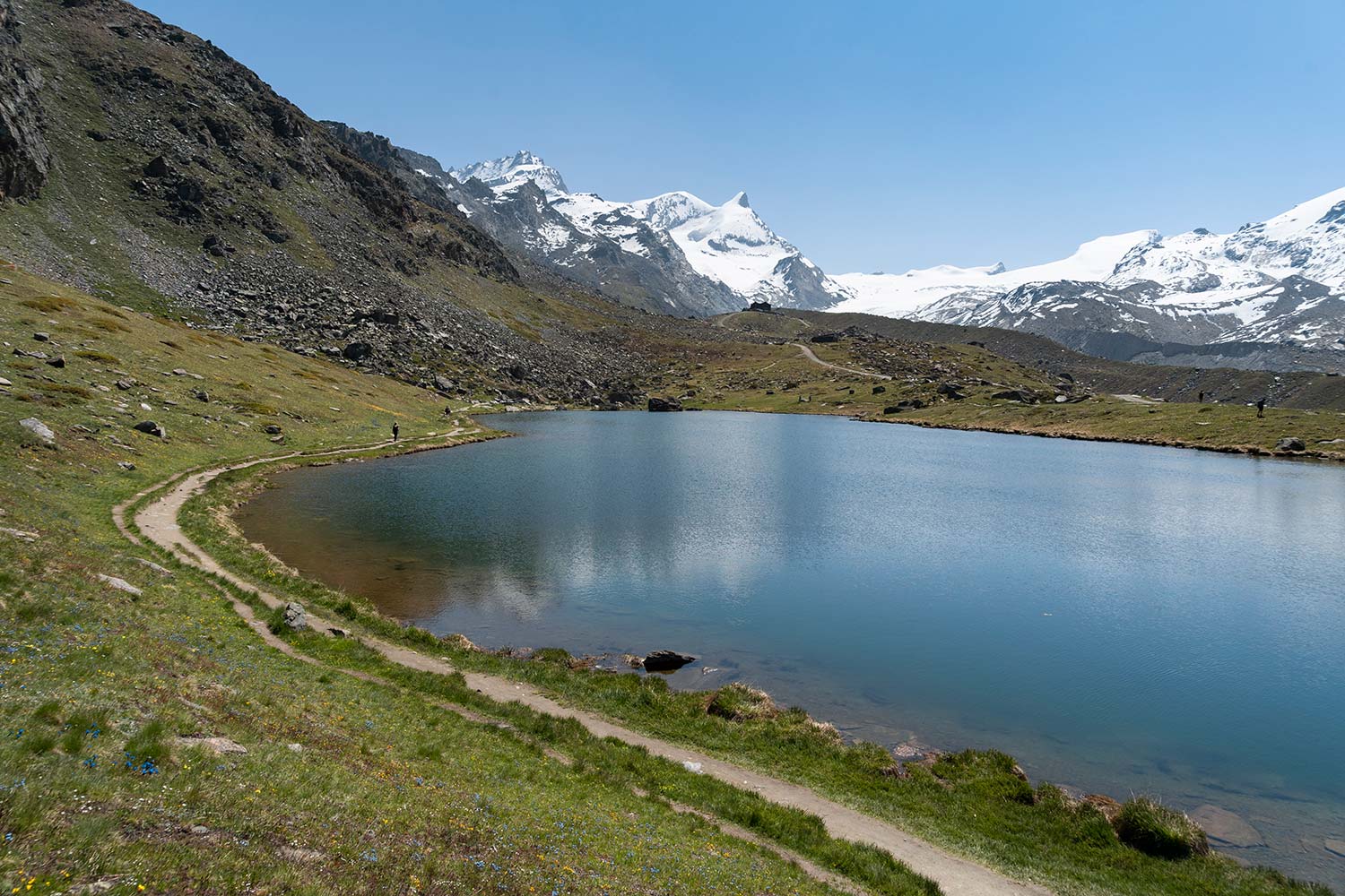 Lac Stellisee, Randonnée des 5 Lacs, Mont Cervin, Zermatt, Suisse / Stellisee Lake, 5 Lakes Hike, 5-Seenweg, Matterhorn, Zermatt, Switzerland