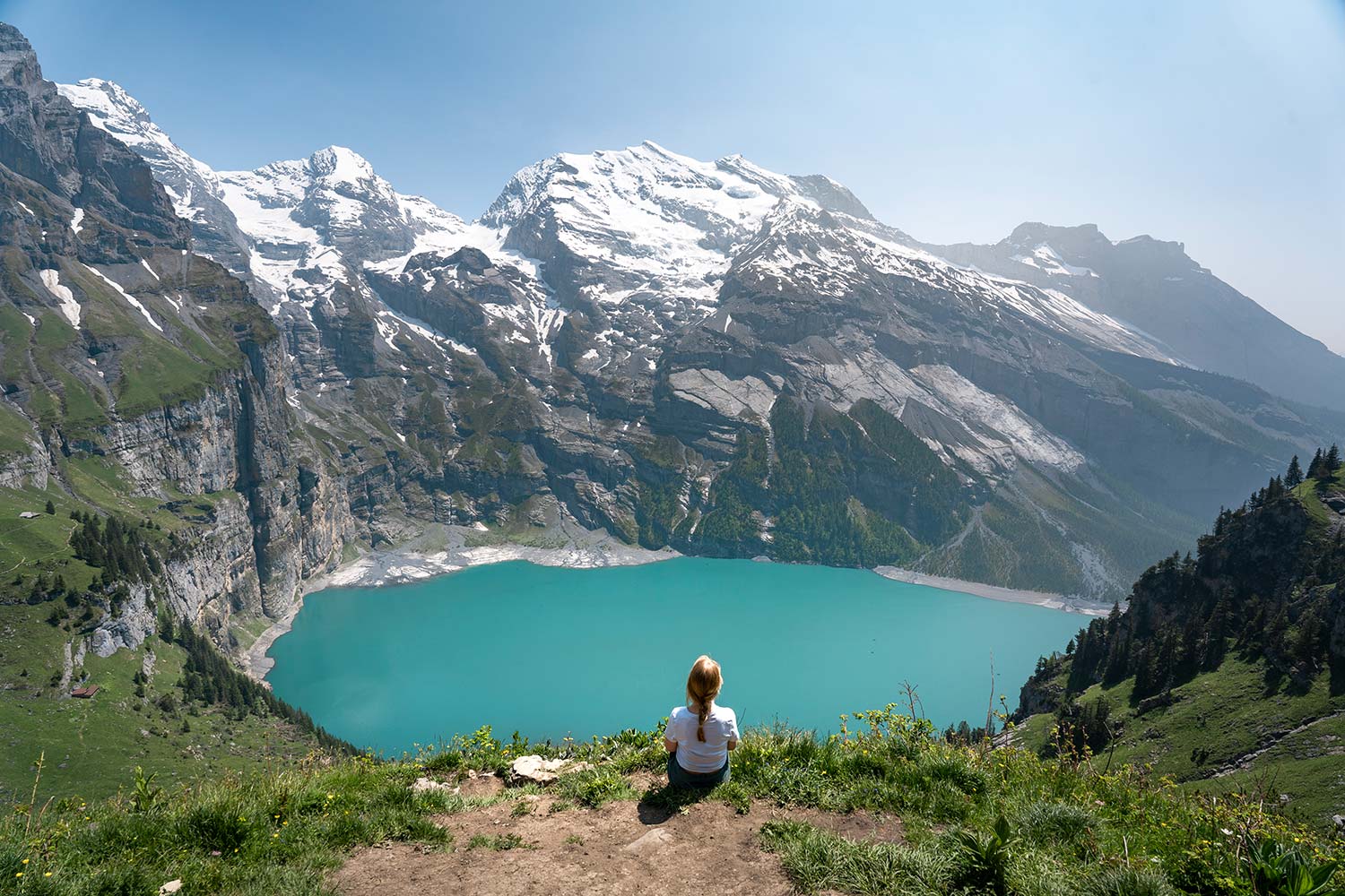 Randonnée, Sentier, Circuit Oberbargli du lac d’Oeschinen, Alpes bernoises, Suisse / Hiking, Oberbargli, Trail, Oeschinensee Circuit, Switzerland