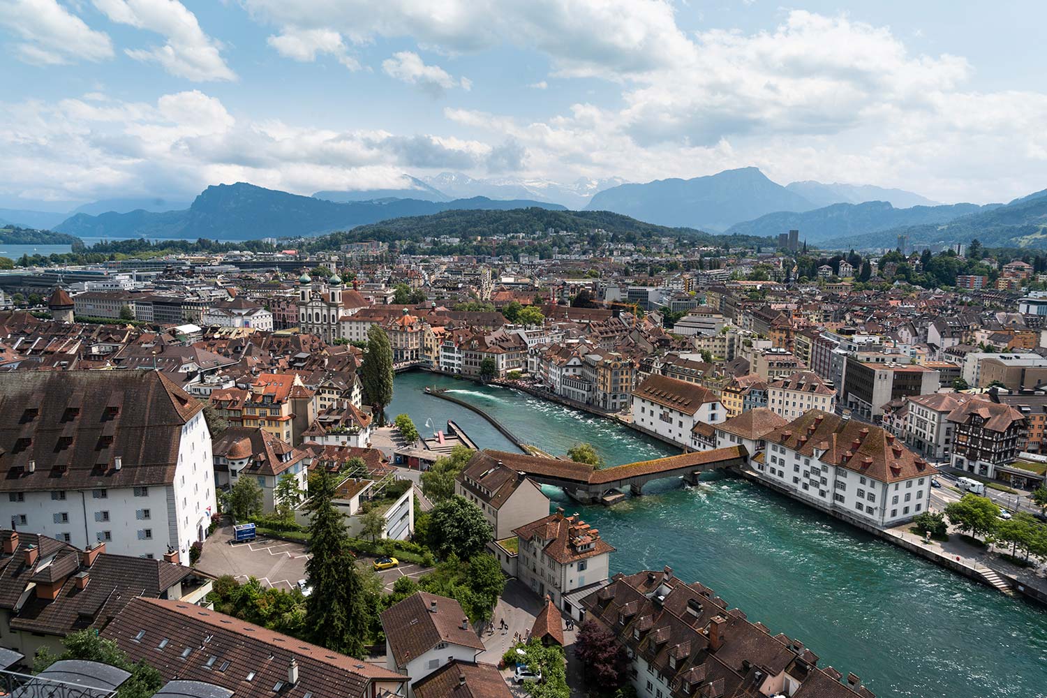 Pont de l’ivraie, Pont de la Danse des Morts, Lucerne, Suisse / Spreuerbrücke wooden Bridge, The Spreuer Bridge, Luzern, Switzerland